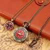 جيب الساعات الكلاسيكية Fire Fighter Necklace Watch Watch مربع هدايا مجموعة البرونز سلسلة الكوارتز عتيقة الزجاجة عيد الشكر الحاضر