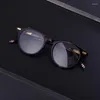 Güneş gözlüğü Çerçeveleri Thom Marka Vintage Yuvarlak Optik Reçete Gözlük Çerçevesi Erkekler Kadınlar Için Miyopi Asetat Gözlük TB404 Gözlük