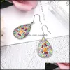 Dangle Chandelier Mticolor Sun Flower Drop Earrings Womens Vintage Stone Circle Ms. Ornaments Charm Party Gifts Deliver Dhseller2010 Dhmnw