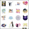Väggklistermärken 50st/set Sailor Moon Girls Waterproof Stickers för anteckningsbok Laptop Guitar Car Sticker Drop Delivery 2021 Home ZlNewHome DH6M9