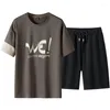 Survêtements pour hommes Mode T-shirt imprimé Shorts Set Hommes Été 2PC Survêtement Ensembles Plage Mens Casual Tee Shirts Sports Wears Oversize
