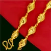 Chains Hi 10mm Men 24k Gold Fo Head Necklace Vintage Face For Male Birthday Gift Lone Not Fade Classic Chain Ethnic 175g