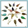 Colares pendentes Reiki cura jóias de jóias de pedra natural pendente de pedra de pedra lapis opala pingente de cristal rosa diy briuring mjfashion dhphs