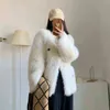 Fourrure pour femmes 2022 nouveau hiver femmes col en V loisirs lâche fausse fourrure manteau épais chaud Dense en peluche pardessus L220829