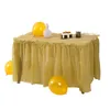 1 Piece Disposable Table Skirt BPA Free Plastic Rectangular Table Cloth Skirt Birthday Banquet Party