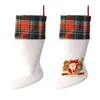 Sublimation Blank Christmas Stockings Large Xmas Holders Ornaments Classic DIY Craft Gifts Decor for Family Holiday Party Home Christmas Eve