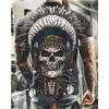 Men's Tracksuits Fashion Summer Horror Skull 3D Printed Men's T-Shirt Casual Oversized O-Neck Short Sleeve Clothes Streetwear Hip Hop