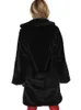 Kadınlar Kürk Zadorin Uzun Kollu Yakel Ry Faux Tavşan Kış Kış Kalın Sıcak Pembe Siyah Kürk'ü Kadın Peluş Palto Palto L220829