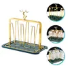 Drink Holder Glass Cup Desktop Organizer Drying Stand With Drain Tray