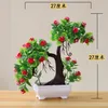 Decoratieve bloemen 27x27cm kunstmatige kleine groene boom met pot bonsai home tuin woonkamer slaapkamer bureaubladdecoratie nepplanten