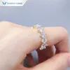 Wedding Rings Tianyu Gems Real DEF 4mm Round Cut for Women 10K14K18K Yellow Gold Jewelry Diamond Ring Band 220826