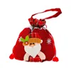 Bolsas de embrulho de presente elks decorativos Papai Noel Print Handheld 3d decoração de cordão drawtring christmas para crianças