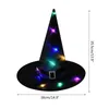 Autres fournitures de fête d'événement LED chapeau de sorcière rougeoyant Halloween extérieur arbre suspendu ornement Costume de fête accessoires de cosplay intérieur extérieur cour décoration de la maison 220829