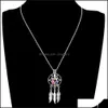 Pendentif Colliers Couleur Mélange Aléatoire Nouvelle Mode Vintage Dream Catcher Collier De Perles Oyster Venonat Femmes Colliers F Dhseller2010 Dho2P