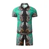 Herrespår Hawaiian Set Mens Printing Short Sleeve Summer Casual Floral Shirt Beach Tvådel kostym 2022 Fashion Male Set #T2G