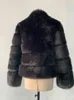 Fourrure femme Zadorin haute qualité plus épais rose femmes hiver col montant à manches longues Faux Gilet Fourrure manteau de Fourrure L220829