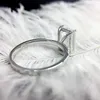 Bröllopsringar Luxury 3Carat Ring Solid 10K White Gold Engagement Ring Emerald Cut Lab Grown Diamond Wedding Ring for Women 2208293799707