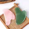 Factory Price Facial Massager Skin Care Tools Natural Jade Gua Sha Scraper Board Anti aging Therapy Crystal Rose Quartz Gua Sha with Teeth Beauty Product