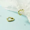 Hoop Earrings Cute Romantic Heart-Shape For Women Simple Style Glossy Copper Geometric Small Ear Huggie Female Earring Accessory