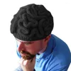Capas de bola Funnamente chapéus de lã de inverno Personalidade Capéu de cérebro horrível Madeir