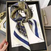 Sarongs Vintage Cashew 2022 Female Silk Neck Scarf Square Hair Scarves Foulard Head Märke sjalar och Wraps Neckerchief Bandana T220827