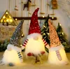 Christmas Gnome Plush Glowing Toys Home Xmas Decoration New Year Bling Toy Christma Gifts Kids Santa Claus Snowman Ornament SN4830