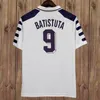 1998 1999 Batistuta Mens Retro Soccer Jerseys Batistuta Rui Costa Home Purple Away White Football Shirts半袖大人のユニフォーム