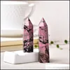 Konst och hantverk 6-7 cm Natural Rhodonite Arts and Crafts Crystal Tower Gifts Healing Polished Reiki Energy Stone Ornaments Drop Delive Dhiem