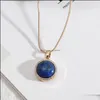 H￤nge halsband kvinnor halsband 17mm runda lapis lazi p￤rla turkos ros natursten kvarts h￤nge guld orm kedja n mjfashion dhatg