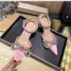 High Heels Woman Pumps Shoes Diamond Shoes Crystal Bowknot Satin New Fashion Designe Lady Girls Wedding Dress Fress Frust for Temal 2021293K