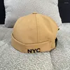 Caps de bola Vintage Dome Hat mens de cor sólido de cor de veludo para homens Docker Sailor crimpando abrigo de caveira Casual Casual Hip Hop Cap