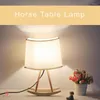 Table Lamps Europe Wooden Lamp Childhood Trojan Horse Lights Decorative Desk Reading Night Light Bedside E27 Holder Home Fixture