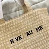 Totes mode trend kvinnor handväska r ve au he tote shopping väska handväskor övre linne stora strand halmväskor designer resor crossbody axel axel