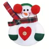 عيد الميلاد سانتا كلوز Knifes Forks حقيبة فضية حاملي الجبوب حقيبة الثلج الثلج ايلين الحفلات الحفلات