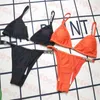 Diamond Letter Bikini Dam Badkläder Enfärgad Dam String Baddräkt Sommar Casual Baddräkt