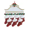 2023 Resin Personalized Christmas Socks Family Of 2 3 4 5 6 7 8 Christmas Tree Ornament Creative Decorations Pendants