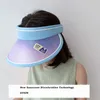 Breda randen hattar RZ083 F￤rgf￶r￤ndring av tom topp ha tanti-ultraviolet solhatt vilda sommarsolskyddsmedel l￤tta barn