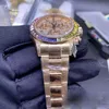 herenhorloge kwaliteit groothandel hoge automatische 7750 uurwerk horloge rose gouden kast diamant set wijzerplaat saffierglas met onafhankelijke chronograaf