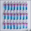 Charms Fashion Colorfl Glass Flower Heksagonal Column Filar Punkt Ręcznie robiony wisiorek do biżuterii Naszyjnik M Dhseller2010 DH7PD