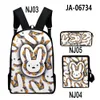 Venta de accesorios de mochila personalizados, mochilas con patrón de Bad Bunny, moda 2022, conjunto de 3 bolsas, bolso de hombro, impresión digital scho280p