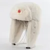 Berets Soviet Army Military Badge Russia Bomber Hats Ear Protection Warm Wool Hat Winter Faux Fur Earflap Men Caps Gorras