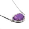 Pendant Necklaces 5PCS Silver Color Chain Necklace For Women Howlite Charm Zircon Plated Fashion Jewelry