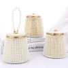 Evening Bags Luxury Hand Woven Pearl For Women Small Beaded Flap Box Clutch Purses And Handbag Ladies Mini Party Bag