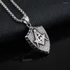 Pendant Necklaces Personality Men's Shield Stainless Steel Mason Jewelry Gold Freemasonry Logo Necklace Free Mason's Symbol Chains