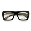 Sonnenbrillenrahmen Vintage Damen Holzbrillengestell Herren Holzbrille Übergroß Modisch Quadratisch Retro Rx Brillen Optisches schwarzes Spektakel