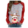 Maglietta da donna Divertente Simpatico Alce Stampa Manica lunga Natale Donna T Harajuku S2xl Maglietta da donna in cotone Grafica Estetica Femminile 220829