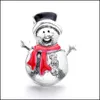 Charms Natale Pupazzo di neve con bottone a pressione Charms Risultati gioielli 18mm Bottoni automatici in metallo Fai da te Bracciale Gioielli all'ingrosso D Dhseller2010 Dh7Kj