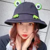 Stingy Brim Hats Cute Cartoon Frog Fisherman Hat Outdoor Sunshade Bucket Hat