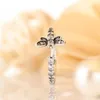 Anello aperto con libellula scintillante Autentico argento sterling 925 da donna per ragazze Gioielli firmati da sposa per anelli con diamanti CZ con scatola originale6864918