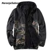 Mens Jackets NaranjaSabor Mens Jacket Autumn Jacket Mens Youth Camouflage Patchwork Hood Coat Slim Fit Brand Clothing 4XL N548 220829